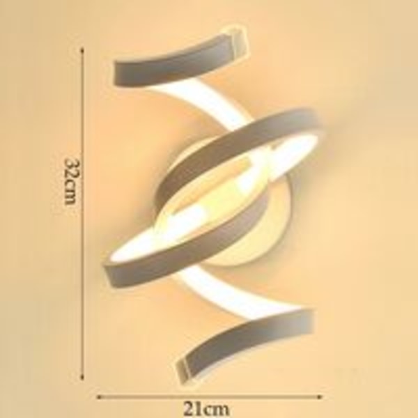 Moderne Akryl Væglampe LED Lys Spiral Væglampe Enkel Aluminium Stue Sengeside Soveværelse A