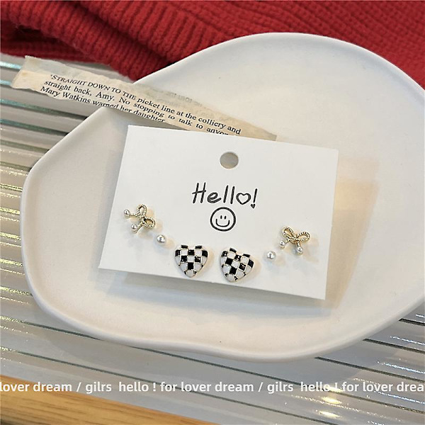 Örhängen Pearl Heart Stud Girls&#39; Modesmycken Ac2513