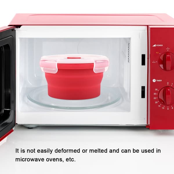 Hopfällbar Silikon Bento Box 350ml Röd