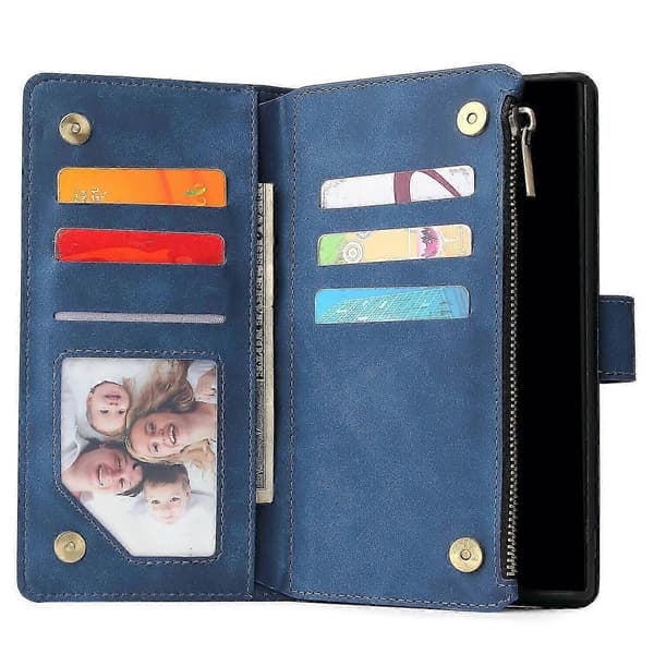 Etui til Samsung Galaxy Note 10 Plus Læder Magnetisk Pung Lynlåslomme Beskyttelse Håndrem Kompatibel med Samsung Galaxy Note 10 Plus Etui C4