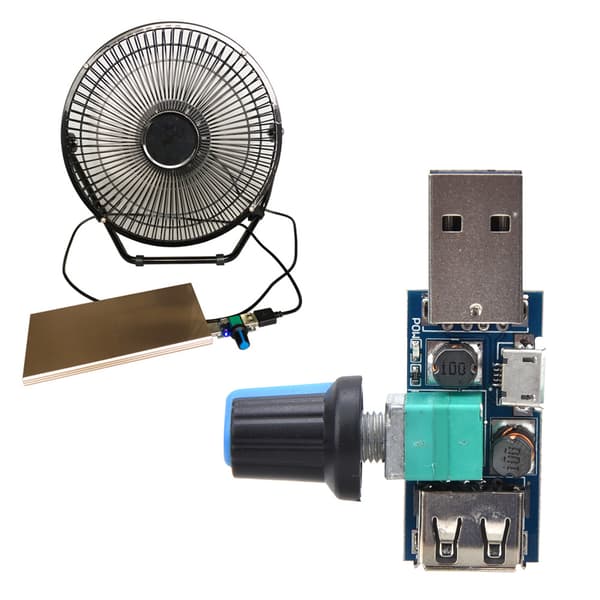 USB Viftehastighetskontroller Justerbar 2-hastighetsregulator for kontor og hjemmebruk
