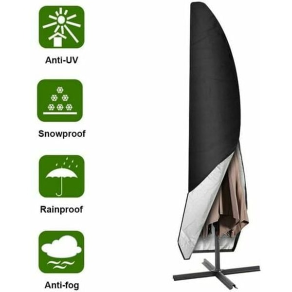 Paraplybetræk, 265 cm haveparaplybetræk/beskyttende Oxford vandtæt paraplybetræk, sort