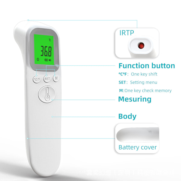 Äldre baby intelligent temperaturmätningspistol fjärrkontroll mekanisk termometer med dubbla användningsområden