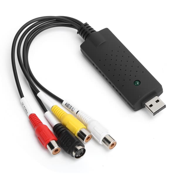 Svart Bærbar USB 2.0 Videoopptakerkort for Windows XP Vista 7 8 10 Linux