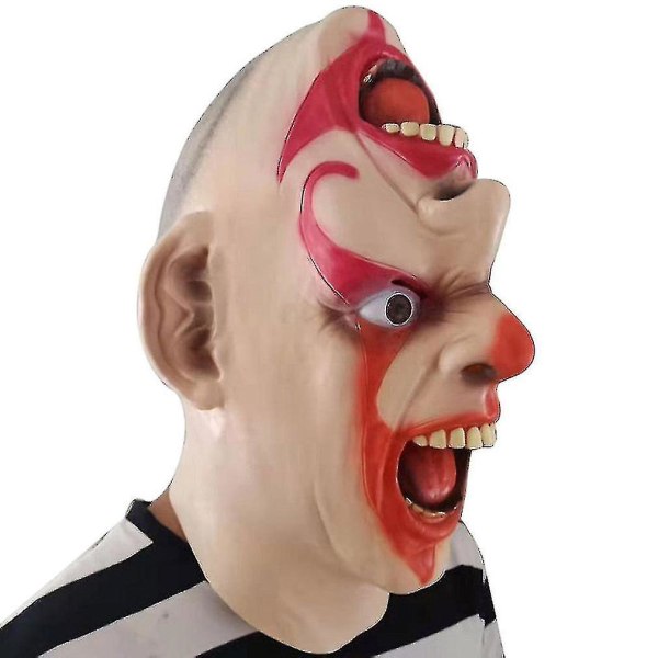 Skrekk opp-ned Klovnemaske Latex Couvre-kokk Halloween Carnival Props