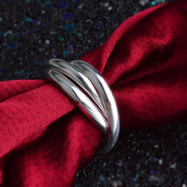 Kvinnor Creative Smooth 3 Circles Cross Finger Ring Bröllopsfest Smycken Present US 6