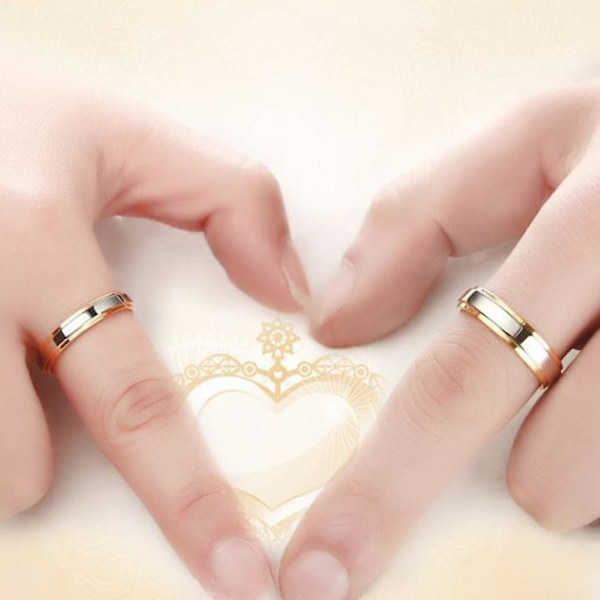 Fashion Lover Par Kvinder Titanium Stål Engagement Vielsesring Band smykker US 9 Mens
