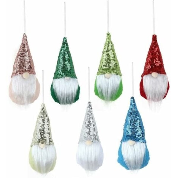 Bling Gnome Ornamenter til juletræer, dværge Hængende feriepynt Håndlavet svensk glitter plys julemand