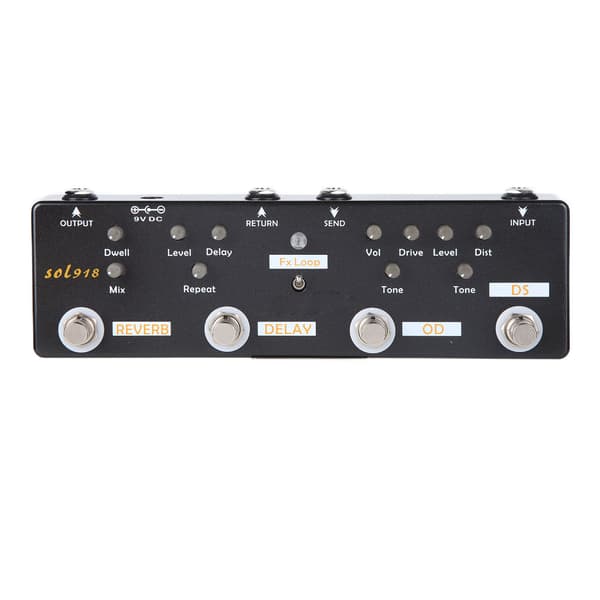 Gitar Effektpedal 5 Modus Reverb Delay Distortion Overdrive Loop Tuner Tilbehør