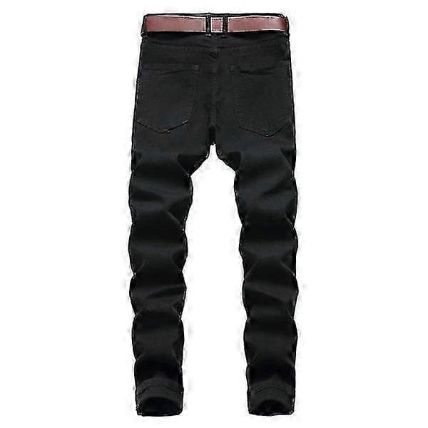 Ripped jeans til mænd afslappede denim bukser