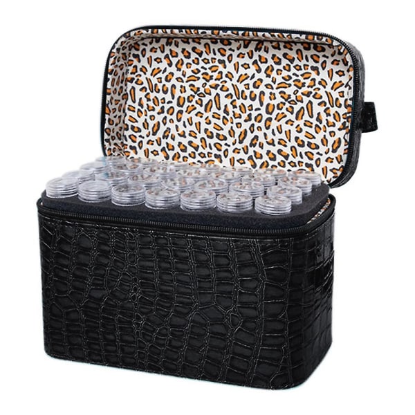 84 platser Diamantförvaringslåda Diamantbroderi Strass Målning Tillbehör Smycken Pärlor Organizer Case Dragkedja Design Black