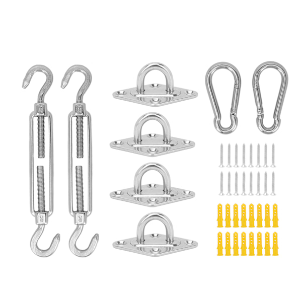 Solsejl Hardware Kit Rustfrit Stål Baldakin Installation Robust Struktur