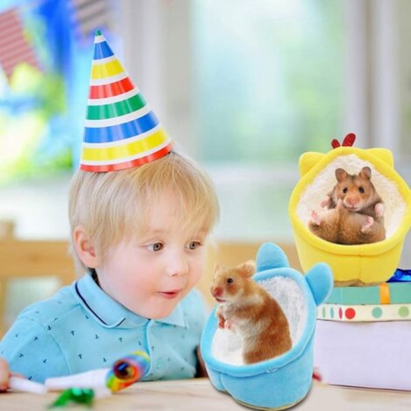 Vinterbomullsredehus for dverghamster Søt mus Varmt kjæledyr Hamstersengsofa Nest Minimyk seng for hamster Guinea Pi
