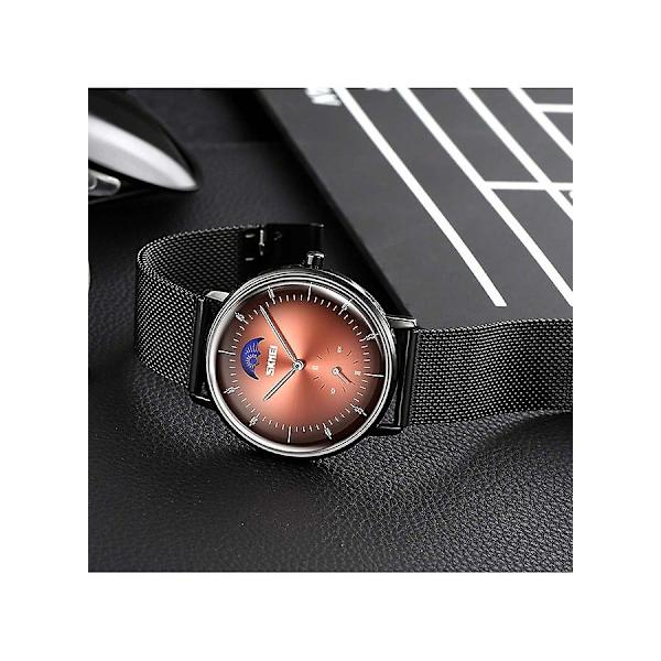 Nya Creative Moon Phase Quartz Waterproof Armbandsur för män 5429cf
