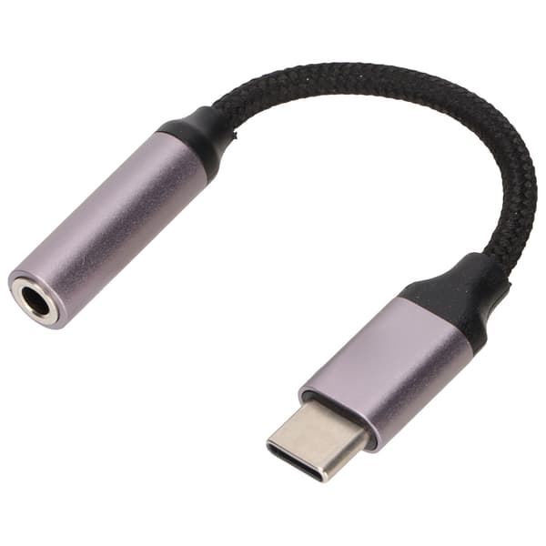 USB C til 3,5 mm lydkabeladapter med musikk, samtale og ledningskontroll