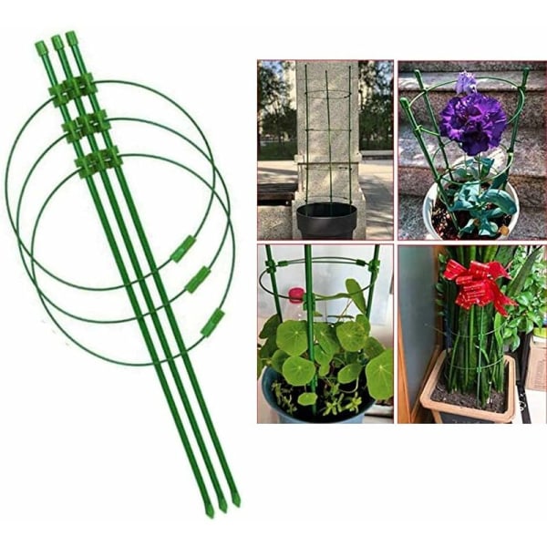 PCS Stabil tomatbur, växtställ Stålring för växter 3 justerbara ringar för trädgård, balkong, klätterväxter, blommor och grönsaker i krukor, 45