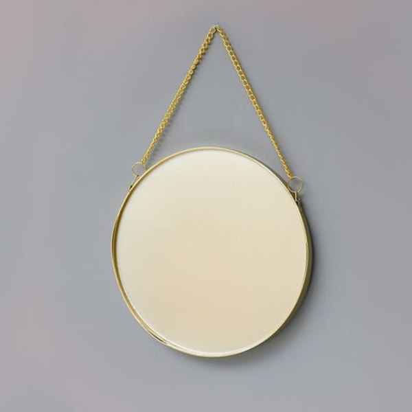 Rundt vægspejl dekorativt hængende spejl, 25,5 cm