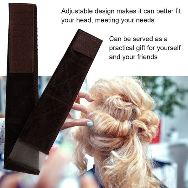 Flexibel Justerbar Perukgrepp Scarf Hårband Håraccessoar Brun