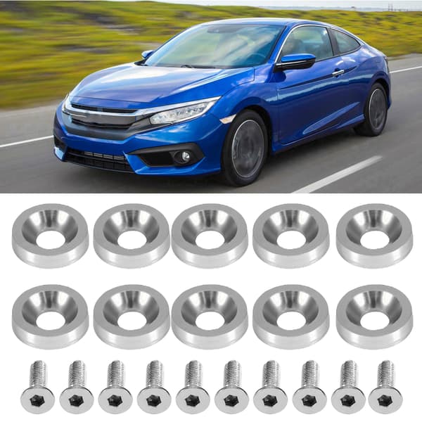 M6 Packningsbult Nummerplåtsram Dekoration Skruv Silver Bilmodifiering