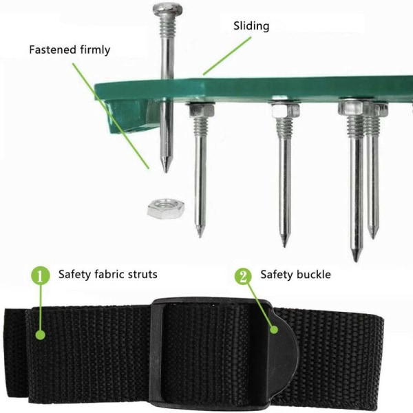 Bulk Hagegress 42CM Jordspyd Verktøy Gresspigger Gresssko Selvnivellerende Poxy Jordpigger Svart