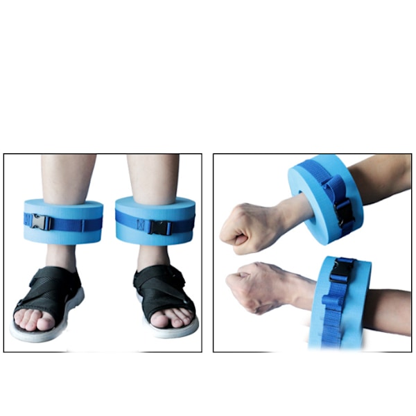 Blå förtjockad armring för barn simleggings vuxen simning runda ärmar vattensimarm flytande ring,