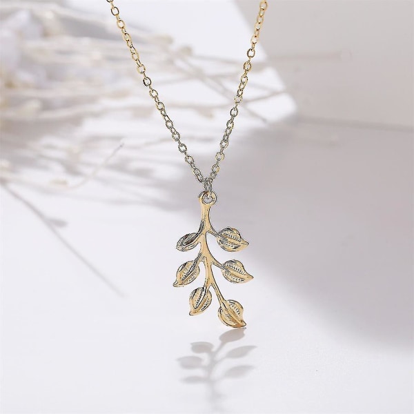 Leaf Pendant lang halskæde Retro Simple Temperament Trend kravebenskæde