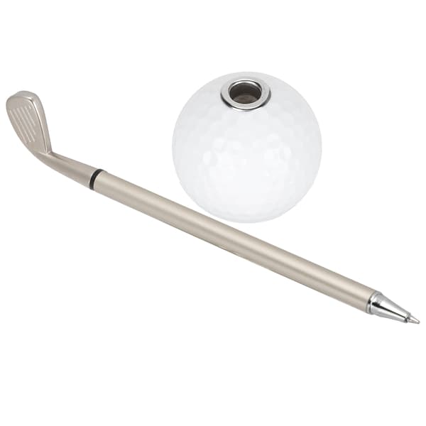 Golfball Pennholder Skrivebordsdekor Multifunksjonell Kontorstativ Hvit