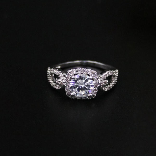 Lyx Kvinnor Cubic Zirconia Inlagd fyrkantig fingerring Bröllopsfest smycken present US 9
