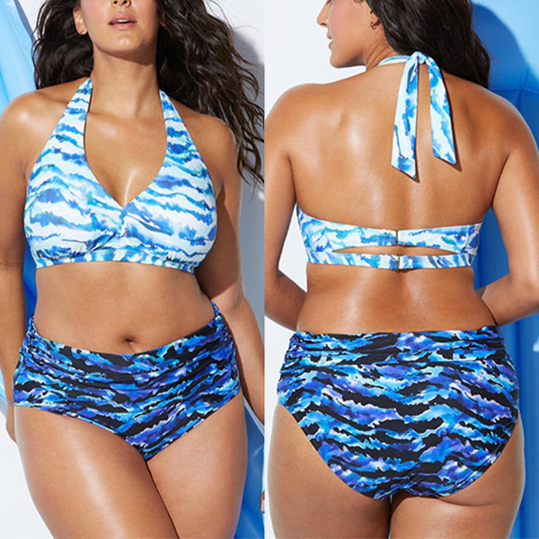 Dame Bikini Sett Push Up BH polstret badedrakt Plus Size XL