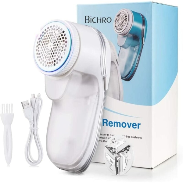 epilator, hårballfjerner, klesfjerner, USB-ladetype, hvit