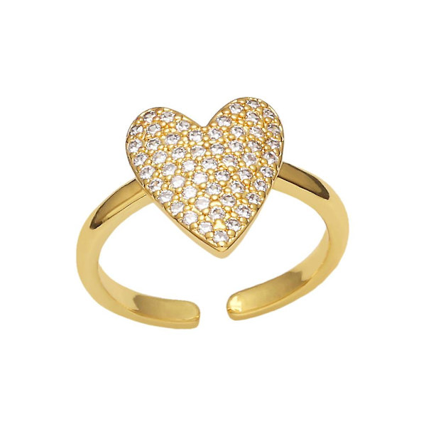 Sormus Vintage Zircon Heart Stud Säädettävä muotikoru Ac8945 Blue