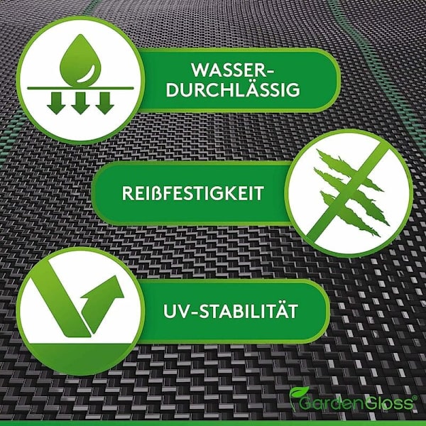 x 5m Lamineret sort ukrudtsdug Amazon udsalg Landbrugsbrug ukrudtsdug