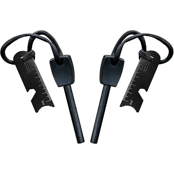 Survival Fire Flint, ildstarter med skraber, vandtæt, 10.000 gnister ved 3.000 grader, 8 mm stang, magnesium ildstål - ildstarter, halssnor