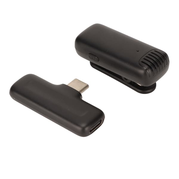 Trådløs Lavalier Mikrofon Støjreduktion Plug and Play Klips på Lapel Mic med Opladningsboks til Android til IOS Sort