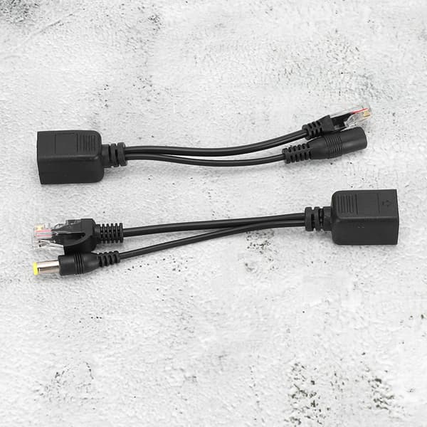 5 par Power Over Ethernet POE Splitter Adapter Injektor DC12V til IP-kamera Sort