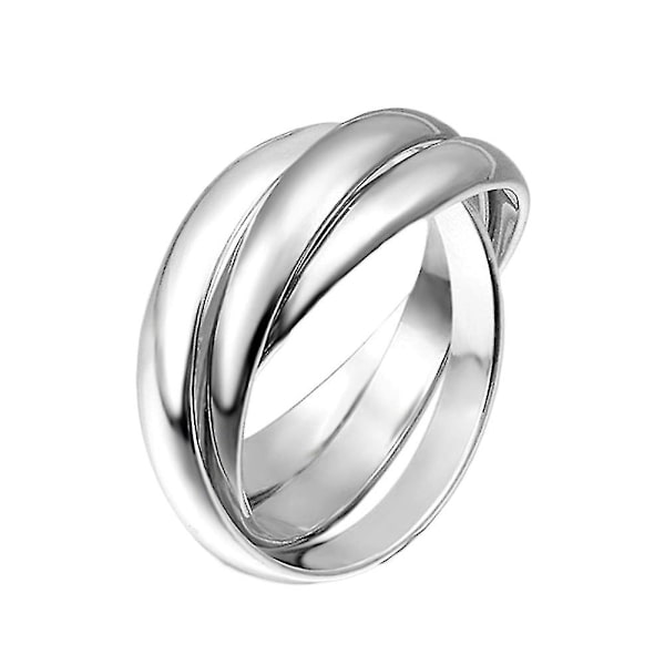 Kvinnor Creative Smooth 3 Circles Cross Finger Ring Bröllopsfest Smycken Present US 7