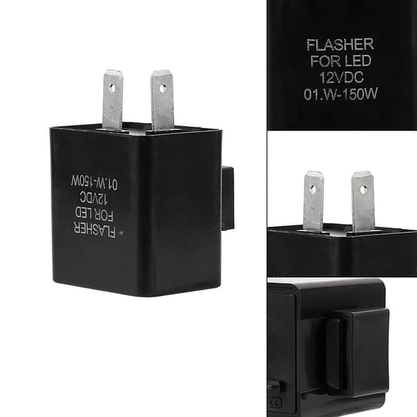 Sort 12V 2-polet Blinker Relæ Motorcykel LED Blinklys