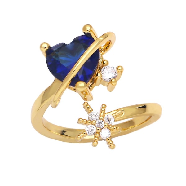 Ring Vintage Zircon Heart Stud Fashion smykker Ac9184 Green