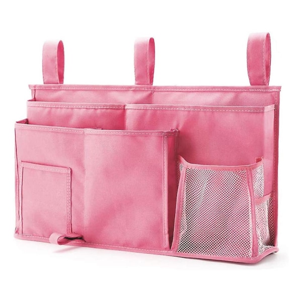 Køjeseng Organizer, Sengebords hængende Seng Organizer Opbevaringspose, Til College kollegieværelser pink