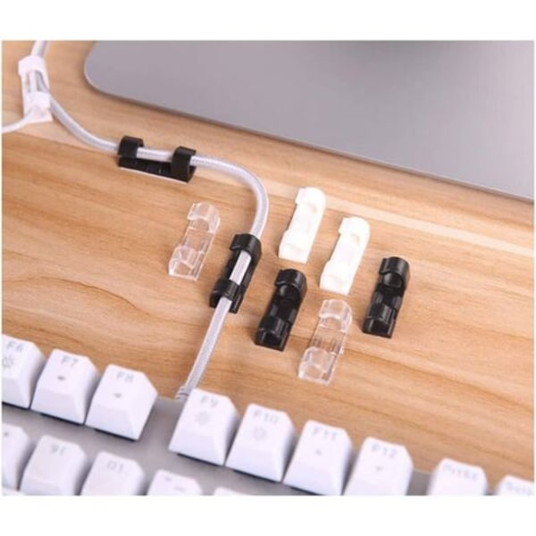 Selvklebende kabelklemmer, Yuanzi selvklebende kabelklemmer for lagring Supprot Elektriske ledninger for TV/lader/bil/skrivebord 20 P