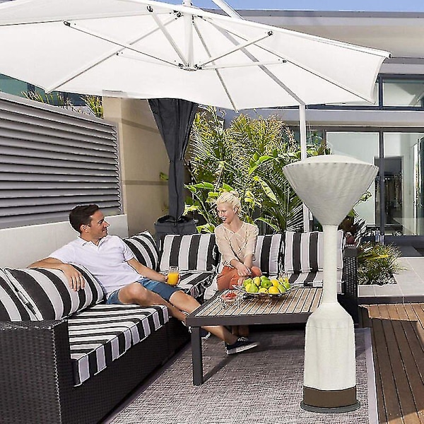 Varmeapparatdæksel 210D Oxford-stof Vandtæt Regnbaldakin Terrasse Støvtæt Have Patio Varmeapparatdæksel 226x85x48CM