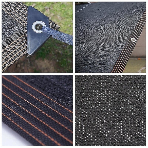 2x2m musta 12-nastainen paksu UV-hdpe-varjostusverkko