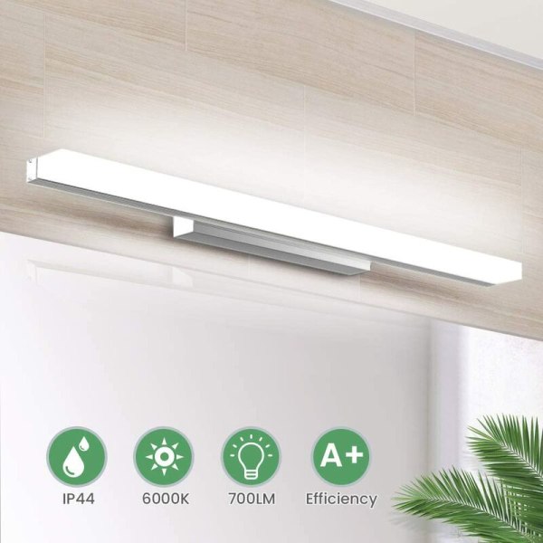 led enkelt speil skaplys, anti-dugg speil lys lakkeringslys, 8W 400mm hvitt lys, egnet for bad,