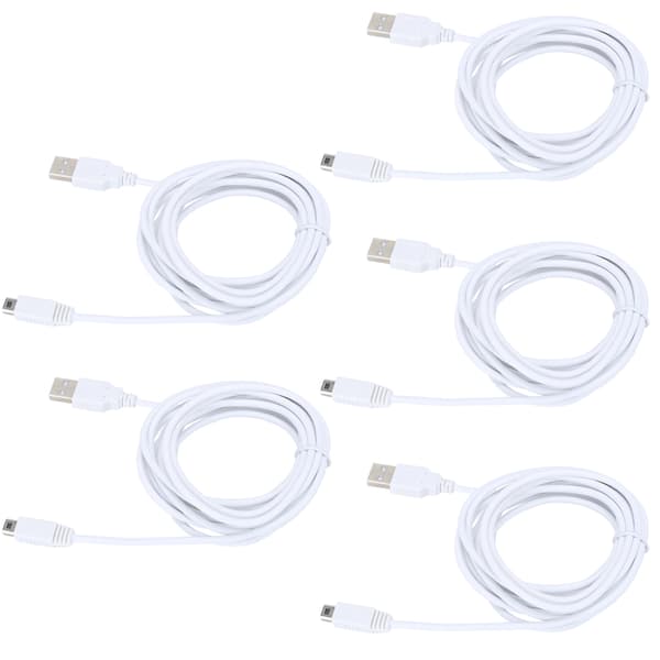 5 st 3M USB-laddningskabel för Wii U-spelkonsol Dat synkroniseringstillbehör