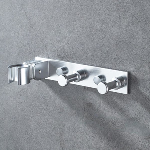 Duschhuvudhållare Väggfäste med 2 hängkrokar Handhållet duschfäste Behövs ingen borrmaskin Matte Style 2