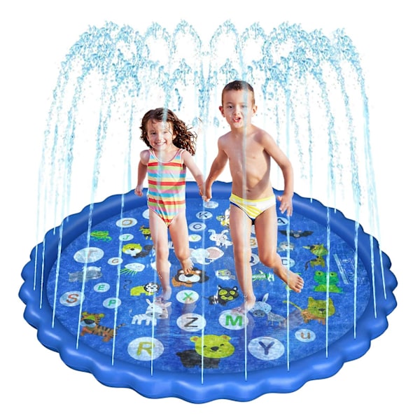 Vattensprutmatta för barn, 170 cm Pvc Slitstark halkfri vattenstänkspraymatta Vattenpool, utomhuslekleksaker för flickor och pojkar