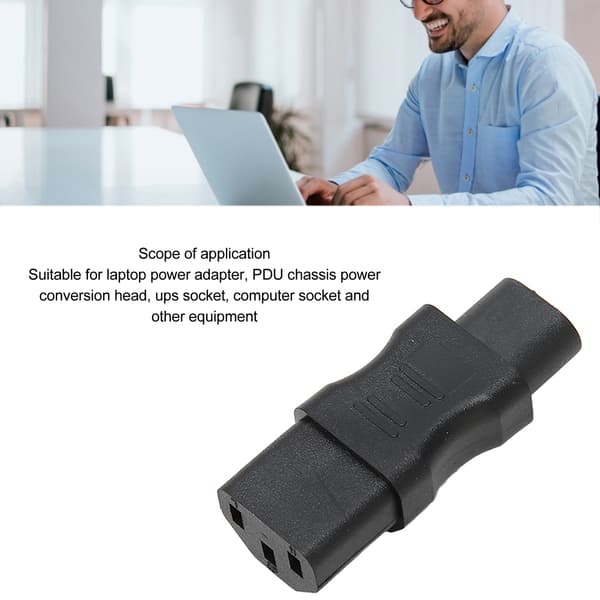 4 STK IEC320 C8 til C13 Strømkabeladapter PVC-hus til bærbar UPS-stik