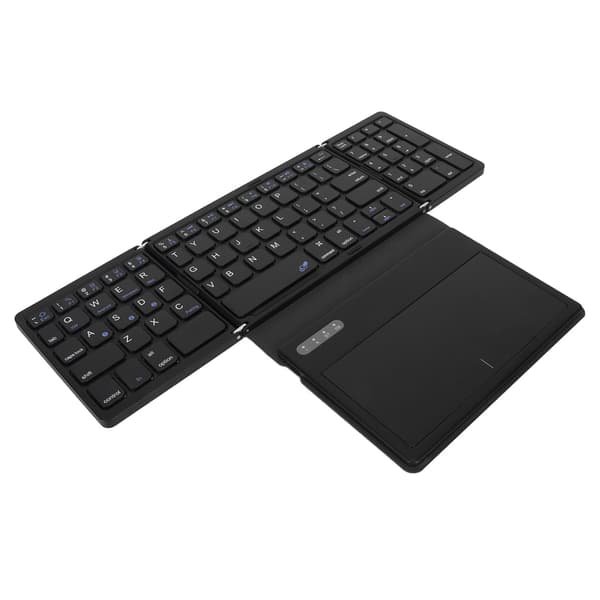 Foldbart Bluetooth 5.1 Tastatur Lav Latency Fuld Størrelse med Stor Touchpad Kompatibel med iOS Android Windows