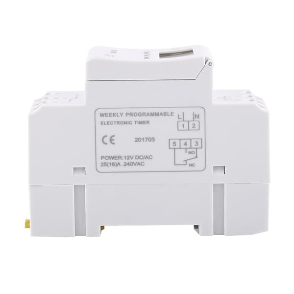 Ukentlig Programmerbar LCD Elektronisk Relé Timer Bryter 16 På 8 Av AC DC 12V