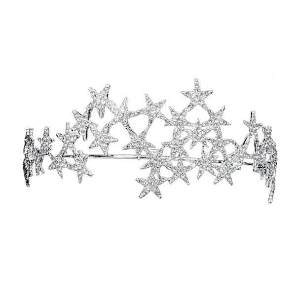 Star Rhinestone hårbåge med halvcirkelformad design Justerbar Elegant Lättvikt Långvarig för Silver